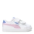 Championes de Niños Puma Smash 3.0 Leather V Blanco - Rosa - Violeta Lavanda