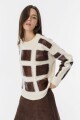 Sweater Leather Ice Crudo/Marron