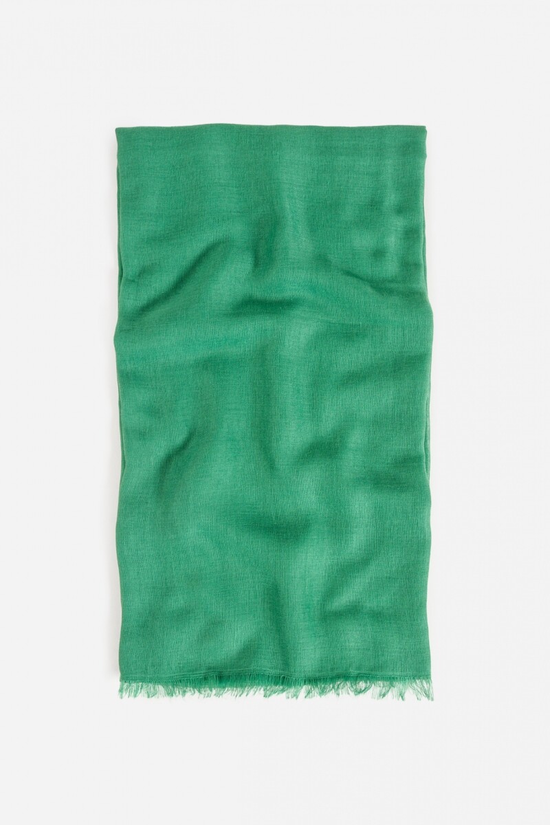 Pashmina lisa desflecada verde