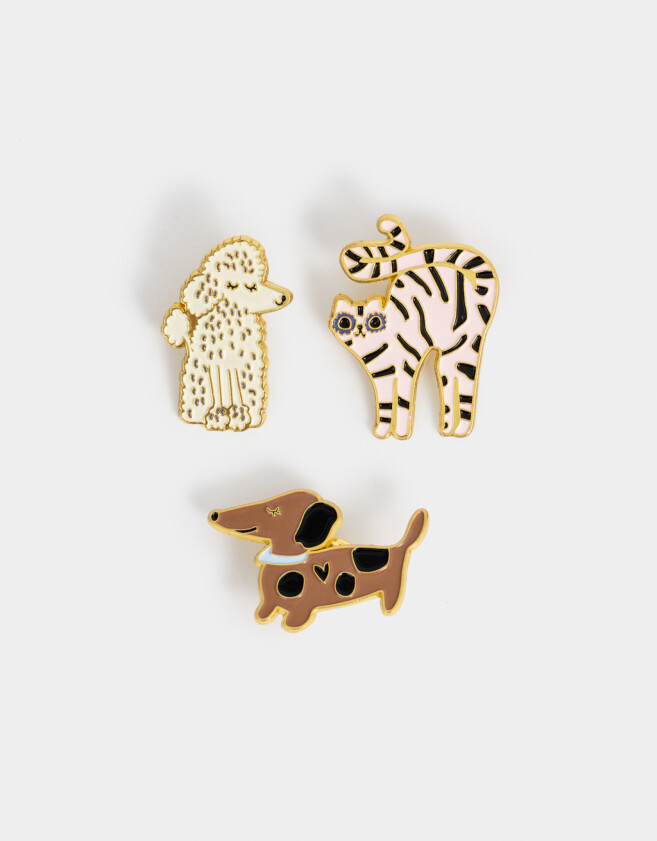 Pin Esmaltado Set De Pines De Animalitos - Combinacion Multicolor