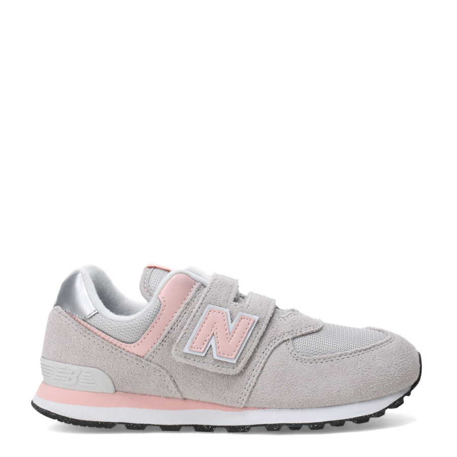 Championes de Niños New Balance Lifestyle Velcro Gris - Rosado