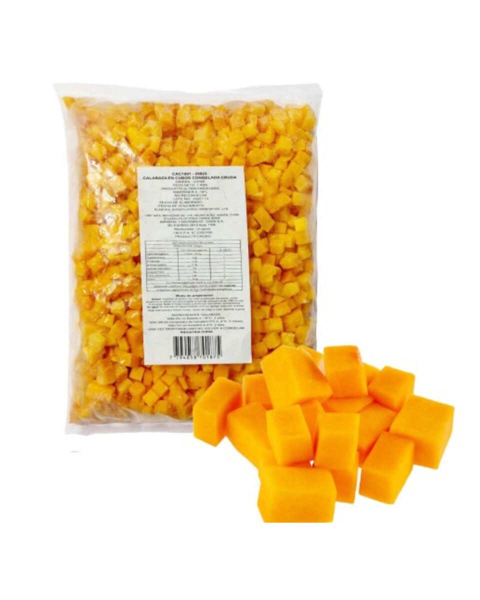 Calabaza cruda en cubos 1 kg 