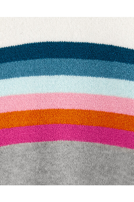 Buzo con cuello alto y diseño a rayas multicolor Sin color