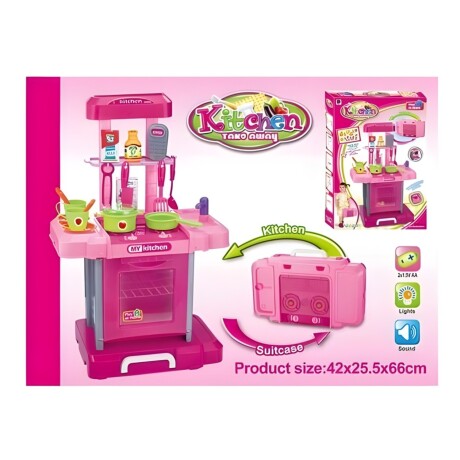 Cocina Valija De Juguete Con Luz Y Sonido Rosa