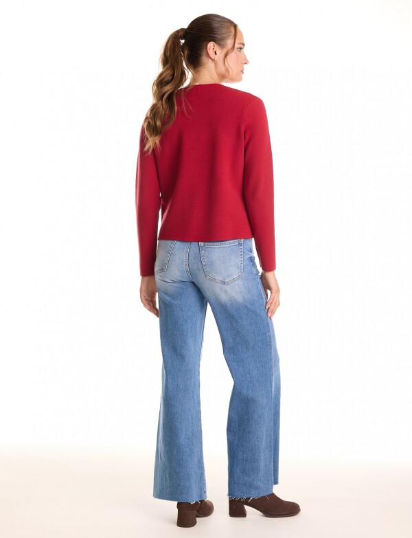 Cardigan Boton ROJO