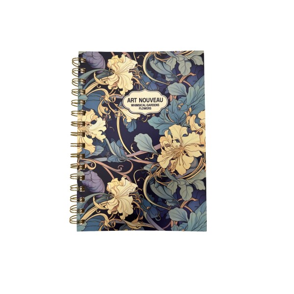 Cuaderno A5 flores azul