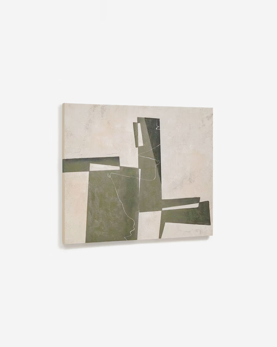 Lienzo abstracto Fida verde 118 x 94 cm