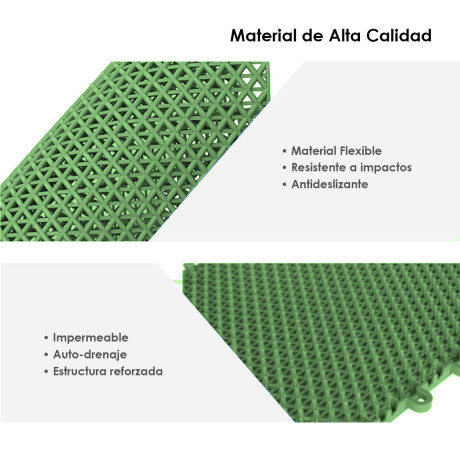 Set X16 Piso Modular Encastrable PVC Antideslizante Verde