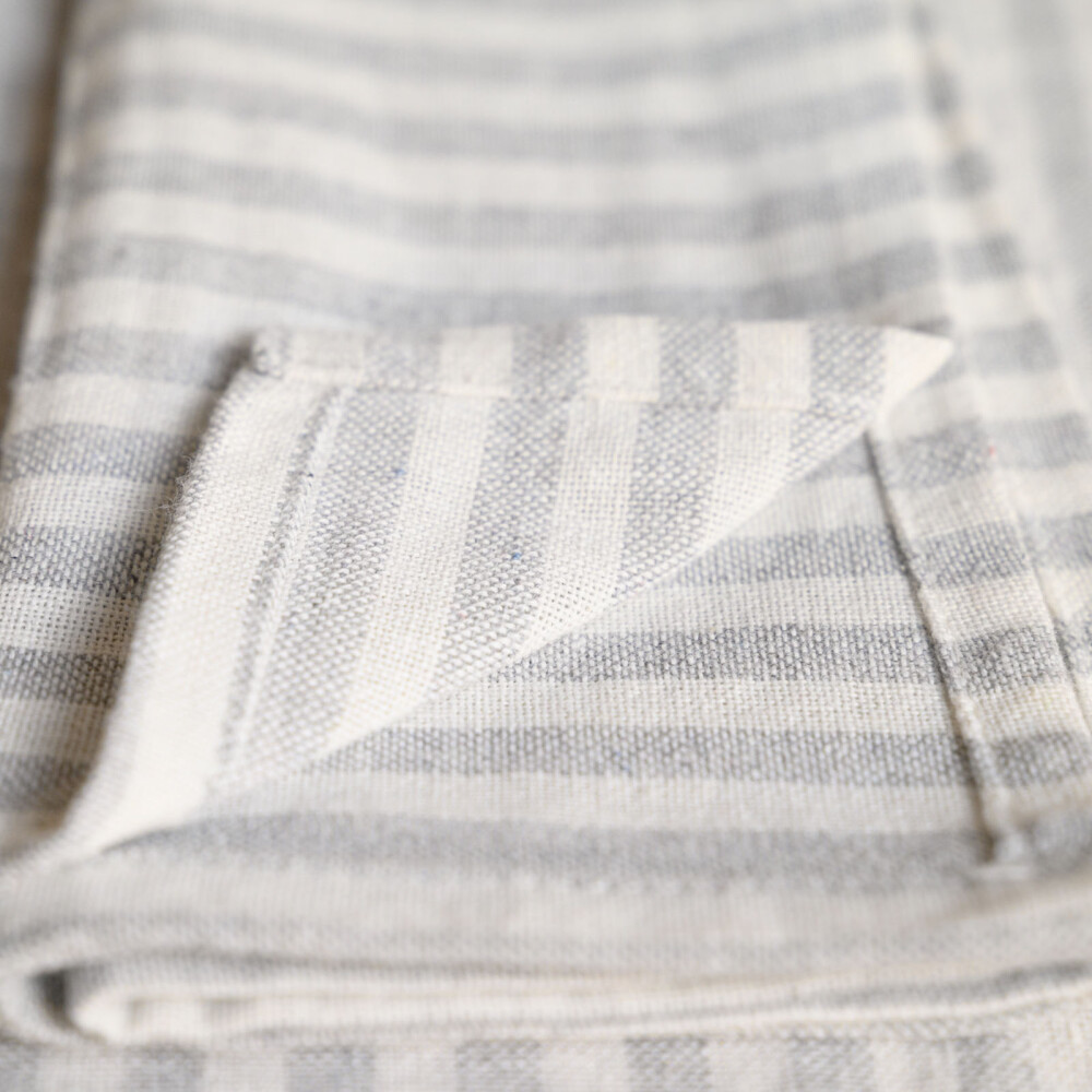 SET X2 SERVILLETAS ALGODON GRIS STRIPE