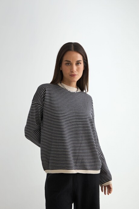 BUZO RAYADO ORTIGA BEIGE