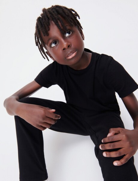 CAMISETA BÁSICA UNISSEX INFANTIL NEGRO