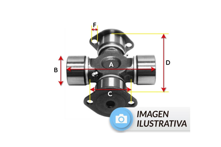 CRUCETA A:157mm B:49.2mm C:61.9mm D:154.7mm F:3/8 CRUCETA A:157mm B:49.2mm C:61.9mm D:154.7mm F:3/8