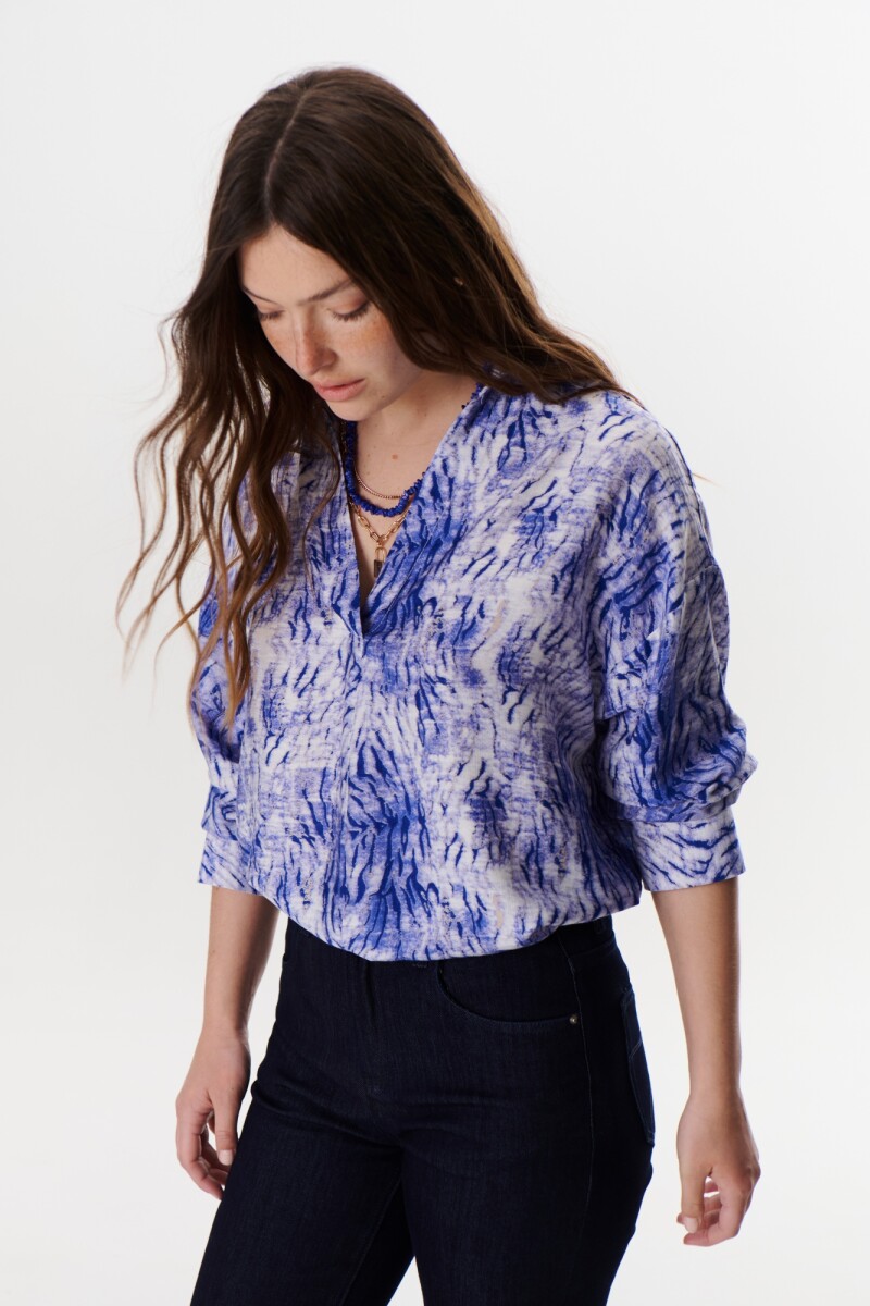 BLUSA HANNA ANIMAL AZUL
