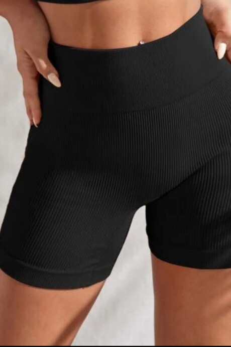 Biker lycra acanalada Negro