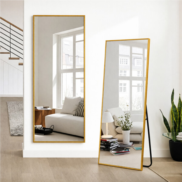 Espejo De Pie Rectángular Cuerpo Entero Fm06 50 X 150 Cm NEGRO