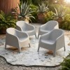 Set de 4 Sillas Plastico Skarpo Jardin Gris