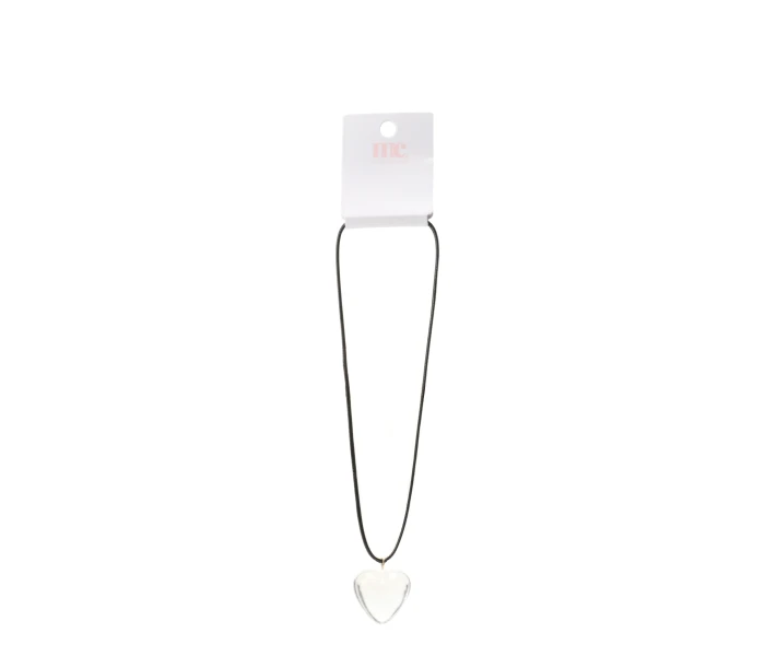 Collar choker con dije de corazón Transparente