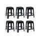 Set x6 Banqueta apilable de plástico resistente NEGRO