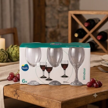 Pack de Copas para Vino Nadir Windsor 250ml x 6 unidades Pack de Copas para Vino Nadir Windsor 250ml x 6 unidades