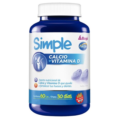 Suplemento Simple Calcio + Vitamina D x 60 unidades Suplemento Simple Calcio + Vitamina D x 60 unidades