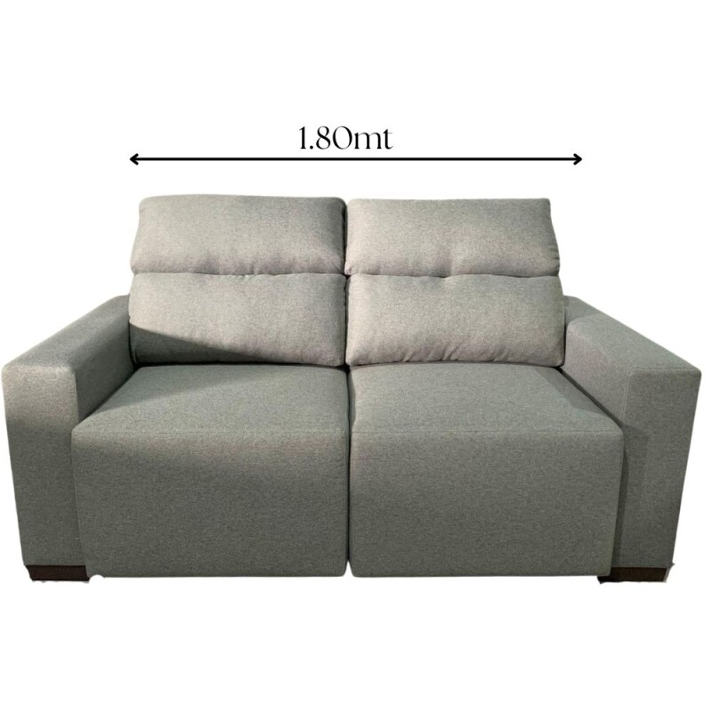San Bernardo Liso – Sofá Reclinable con Asientos Retráctiles 1.80 - Gris