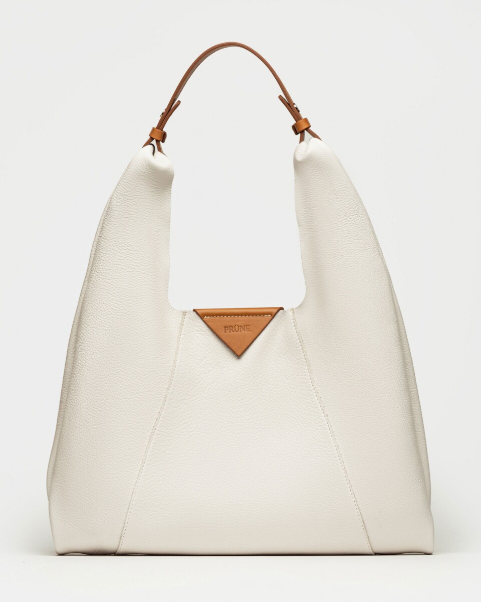Cartera al hombro The Shopping en cuero graneado - Natural 