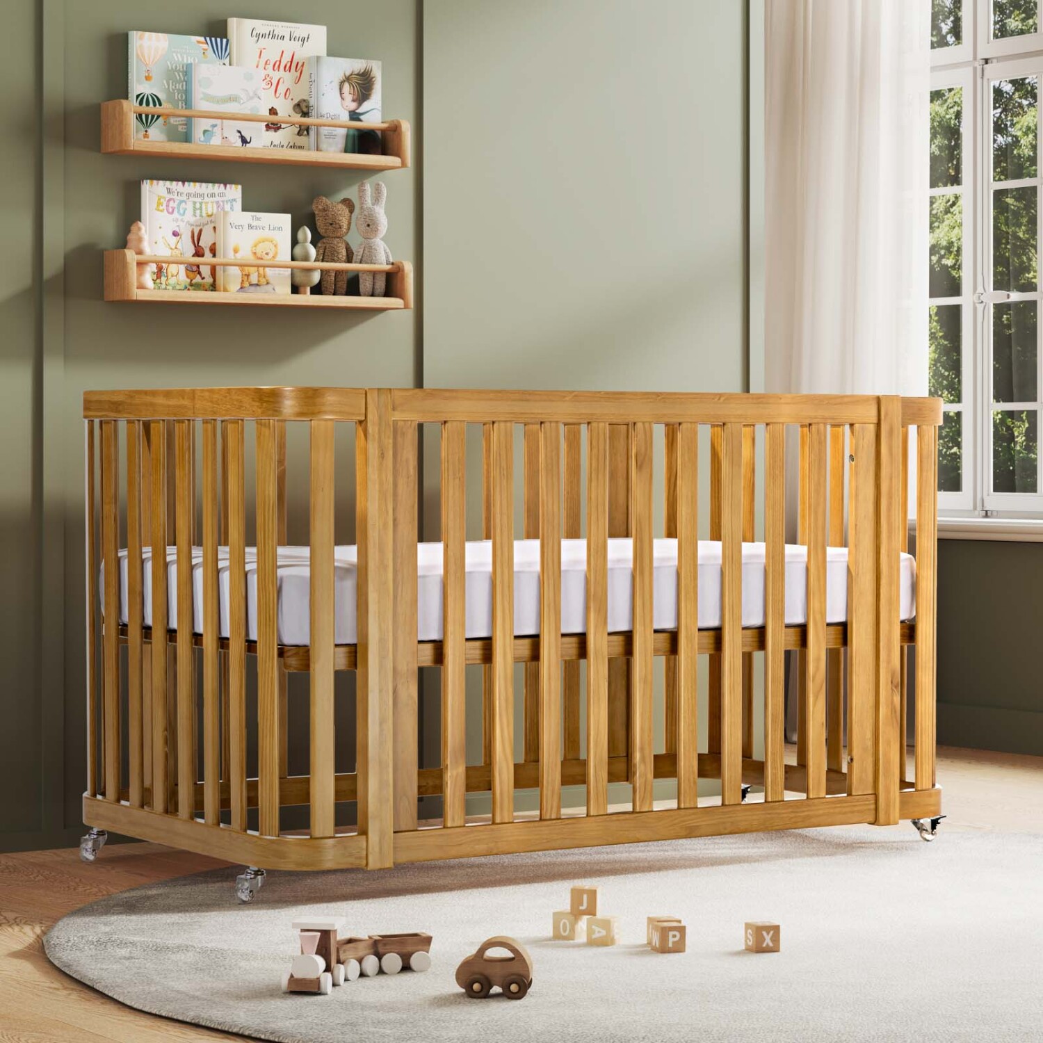 Cuna 3en1 Madera Natural beige Elise Divino
