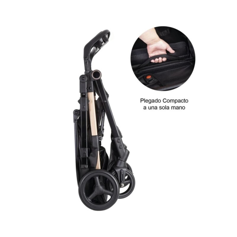 Coche de bebé City Reversible Plegado Una Mano Bebesit Negro