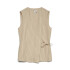 VMKIARA S/L WRAP TOP WVN BTQ OATMEAL