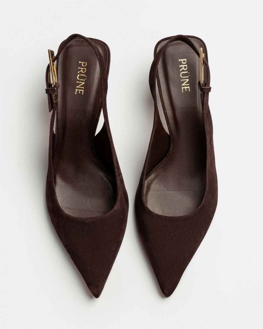 Stiletto Naomi en cuero nobuk Chocolate