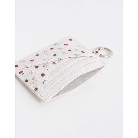 Tarjetero Cuerina Estampado Flores