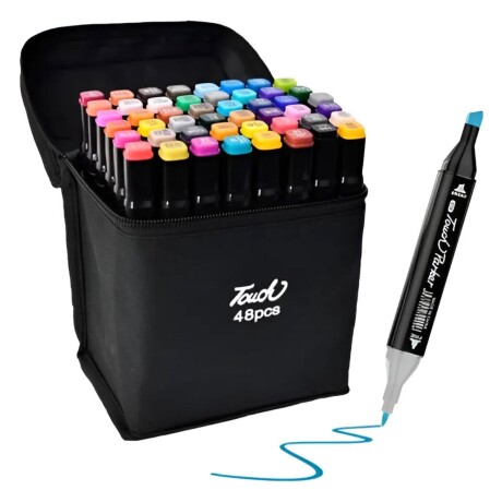 Set De 48 Marcadores Resaltadores Con Doble Punta + Estuche Set De 48 Marcadores Resaltadores Con Doble Punta + Estuche