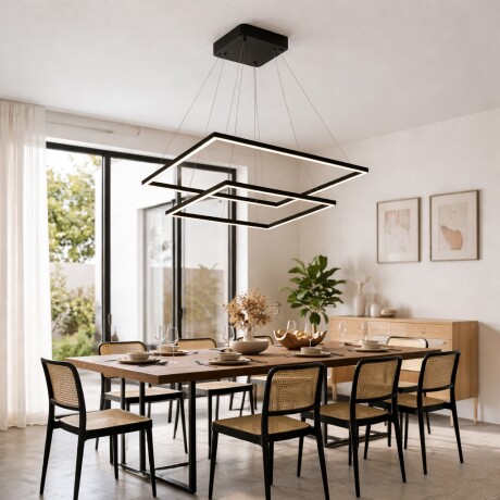 Colgante led dos Marcos 60 + 40cm 70W Dimerizable NEGRO Colgante led dos Marcos 60 + 40cm 70W Dimerizable NEGRO