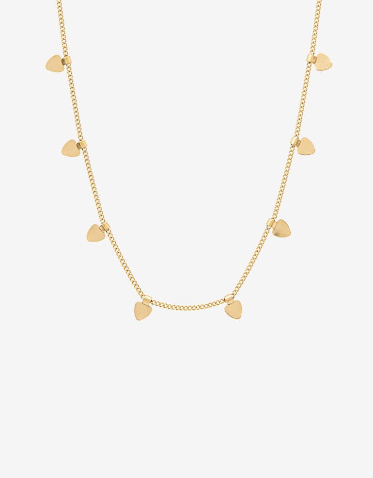 Collares Cortos Metal Collar De Corazón Acero - Dorado