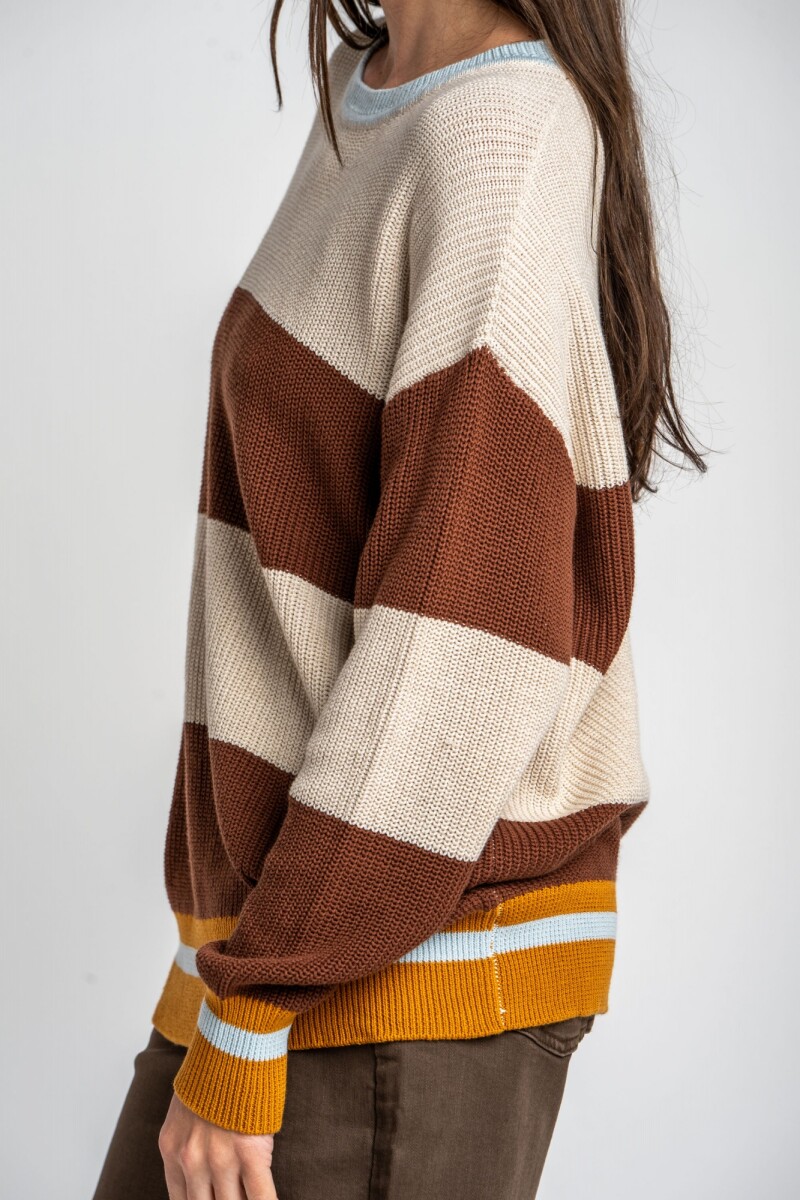 Sweater Rayado Chocolate