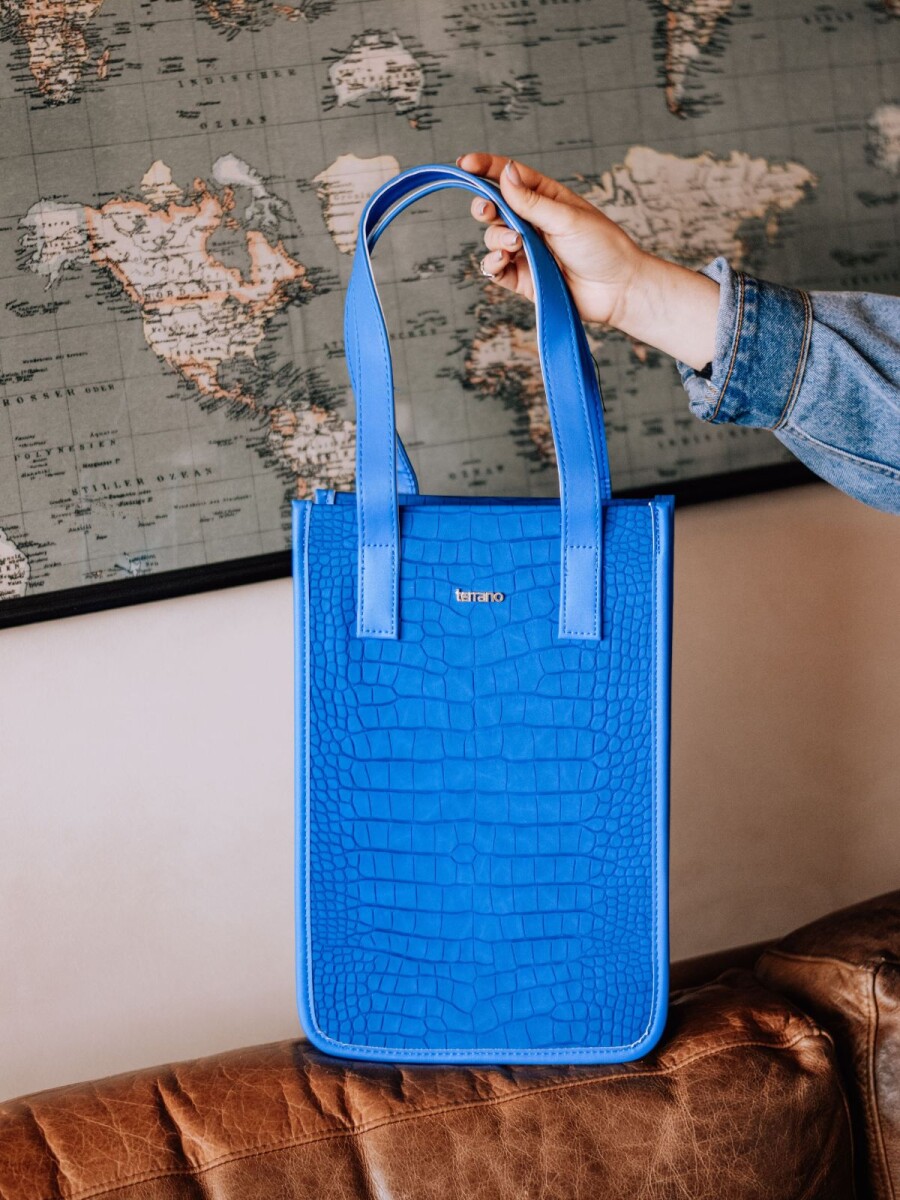 Matera Bolsito Croco - Croco Azul Electrico 