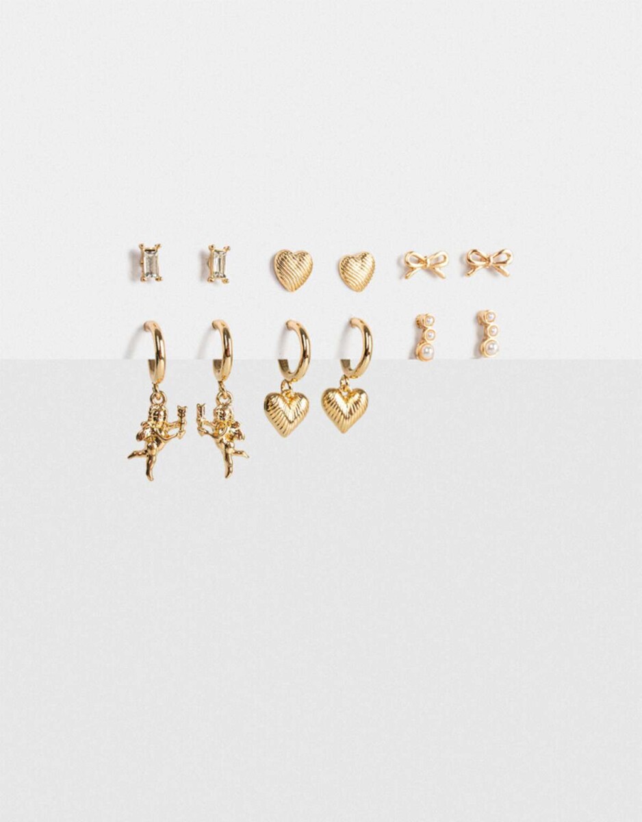 Set De Aros Romantico - Dorado 