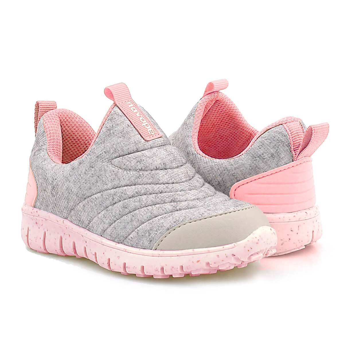 Calzado Novopé Elástico Flexible Estampado Niño Niña - Gris-Rosa 