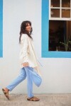 Pantalón chupin bambú Celeste