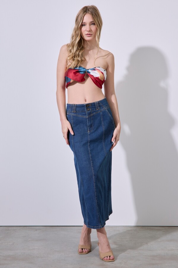 Falda Maxi Denim JEAN OSCURO