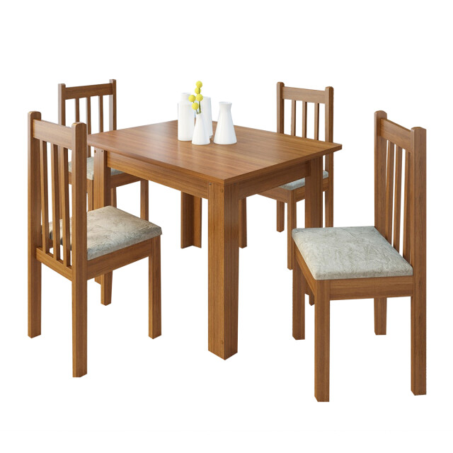 Juego de comedor mesa y 4 sillas madera maciza Juego de comedor mesa y 4 sillas madera maciza