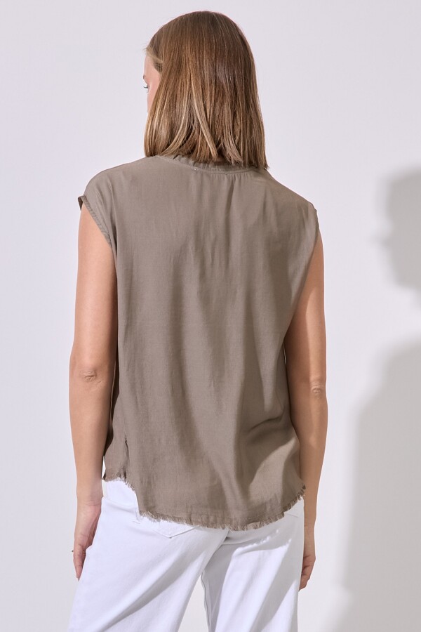 Blusa Saten Flecos KHAKI