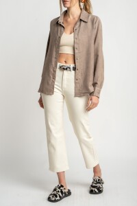 Camisa Gamuza Vegana Mocha