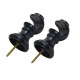 Barrote cortina de metal 1,5 m + 2 Soportes NEGRO