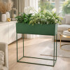 Maceta Rectangular Elevada con Pie Desmontable en Hierro Simil Hojalata Mediana