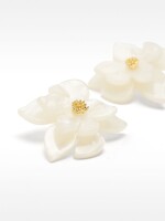 Pendientes Maxi De Flor Perolada crudo