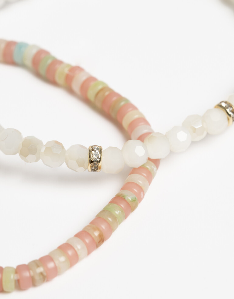 Pulseras Elásticas Sets Canutillos Set De Pulseras En Beads - Dorado