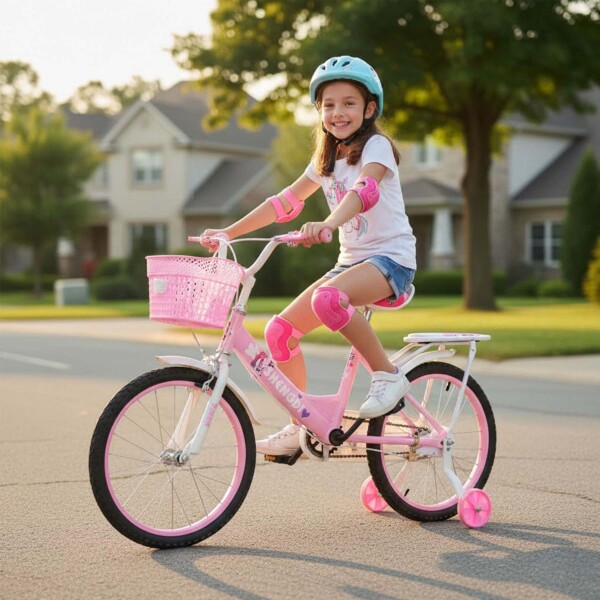 Bicicleta infantil Shengdi Rodado 18 Canasto Parrilla Hadas Rosa 2