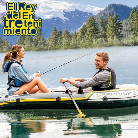 Bote Intex Gomón Inflable 2 Personas Remo Inflador 1