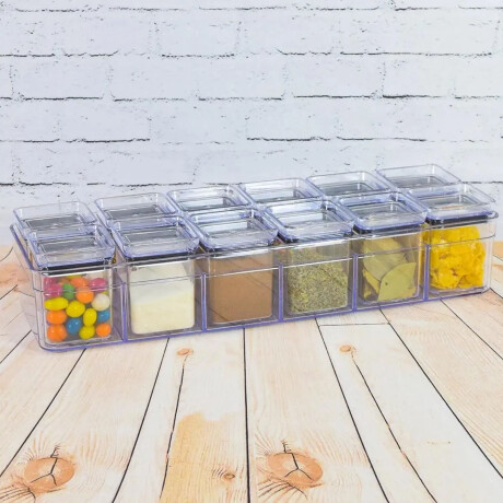 Kit Organizador Condimentos Lumini X13 Frascos y Soporte Negro